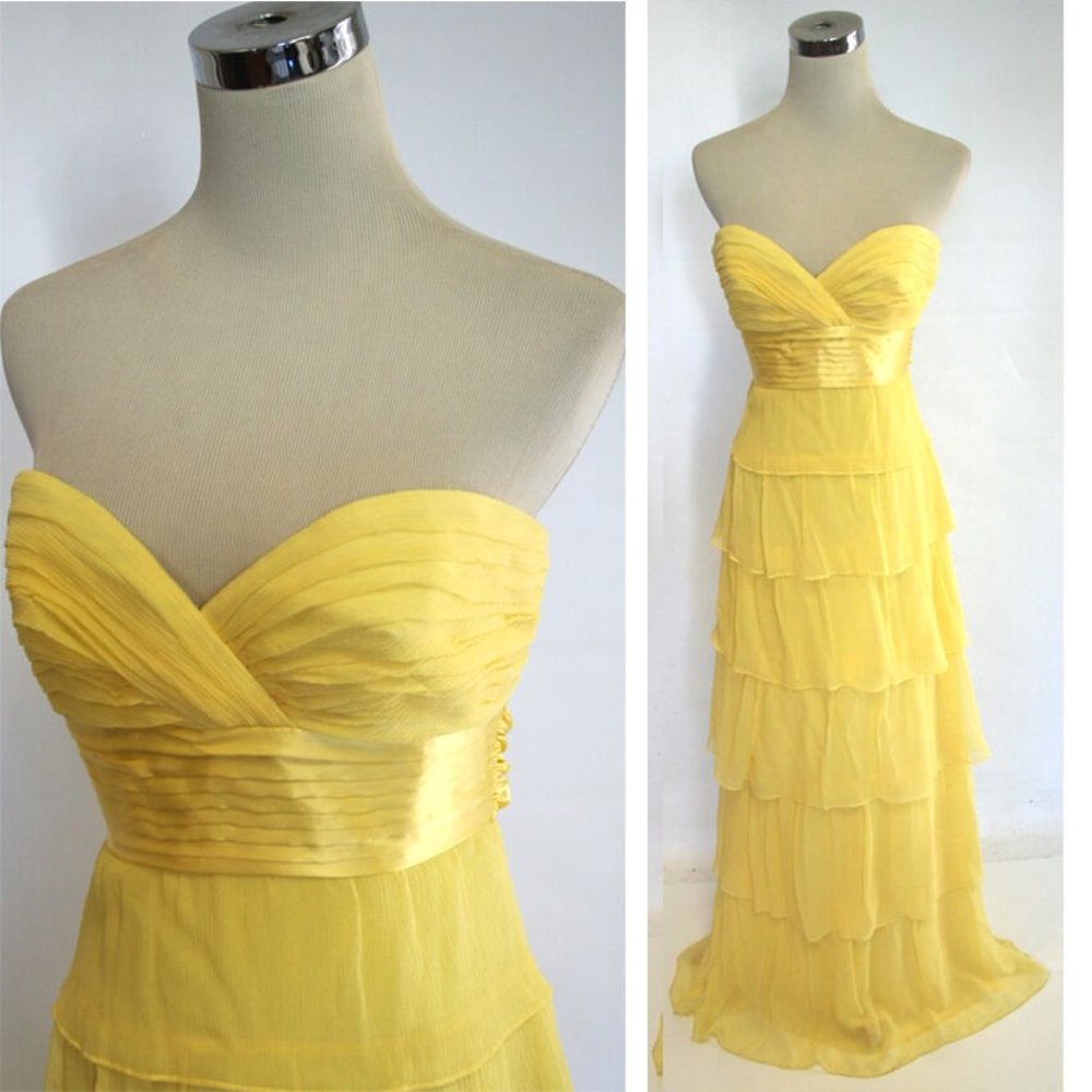BCBG MAXAZRIA Pale Lime Evening Formal Gown